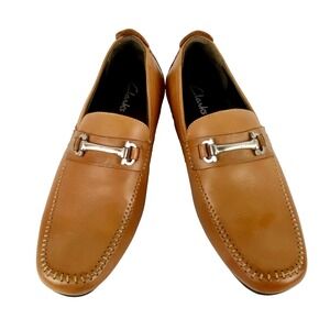 Clarks Leather Horsebit Loafers Mens 9.5 M British Tan Casual Shoes Slip On LKNU